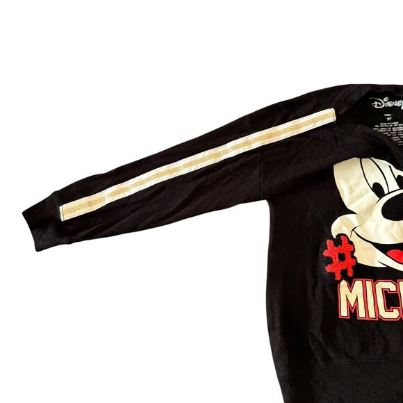 Disney Mickey Mouse Outfit Set Girls 3T Black Gray Gold 2 Piece Sweatshirt Tutu - Picture 7 of 9